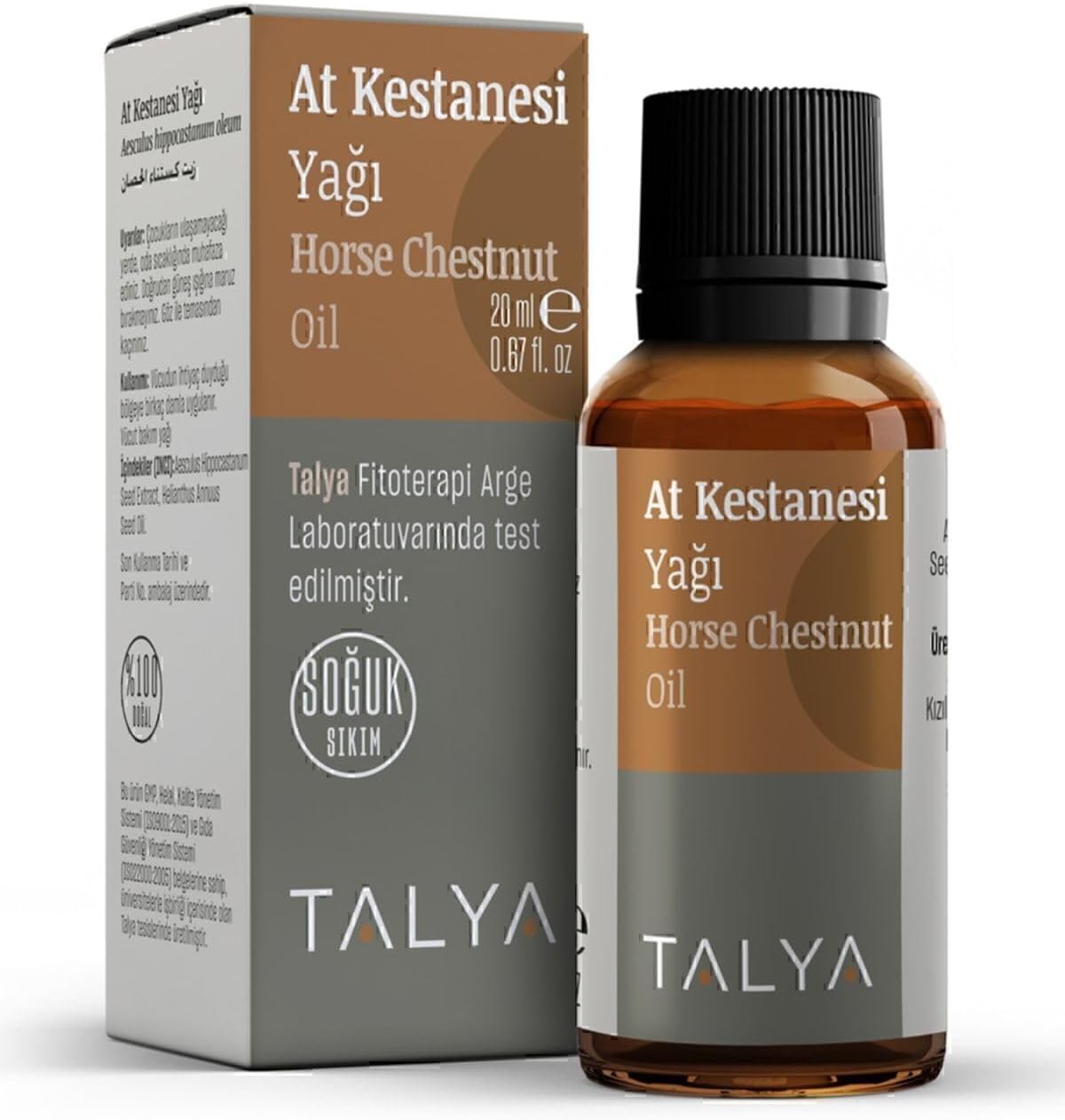 At Kestanesi Yağı, Soğuk Sıkım,%100 Saf Ve Doğal, 20 ml