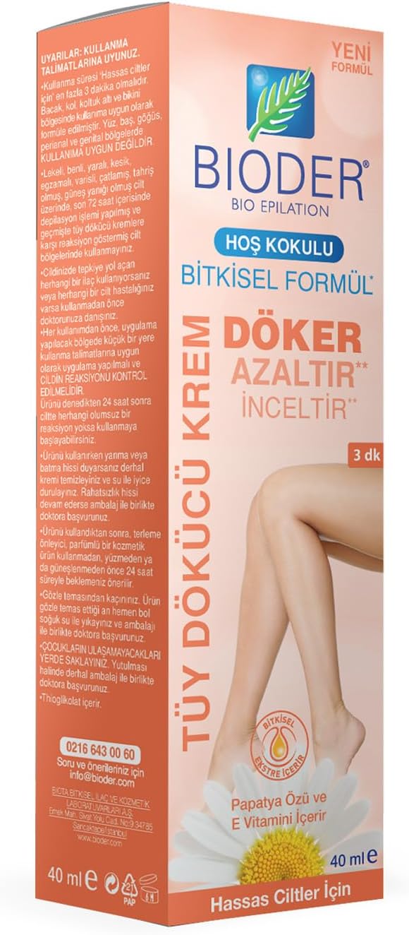 Bioder Kadınlara Özel Hassas Ciltler için Tüy Dökücü Krem 40 ml
