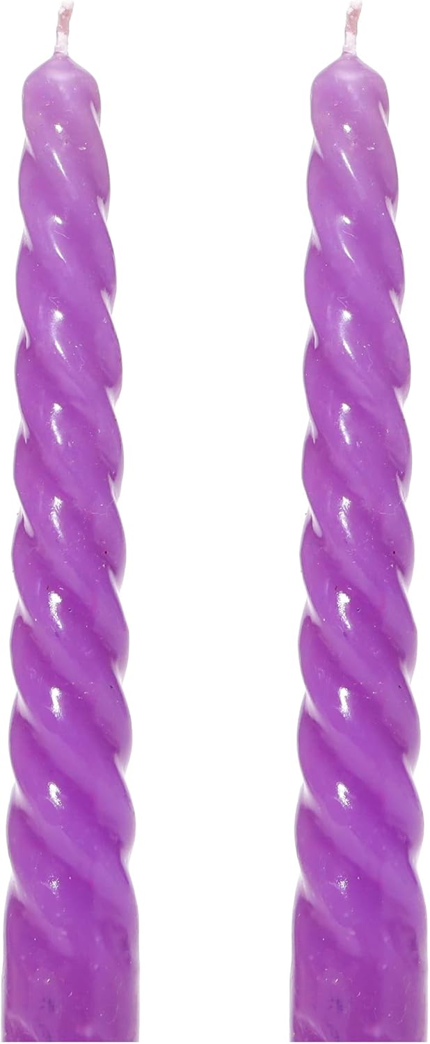 2'li Mor Şamdan Mum Seti