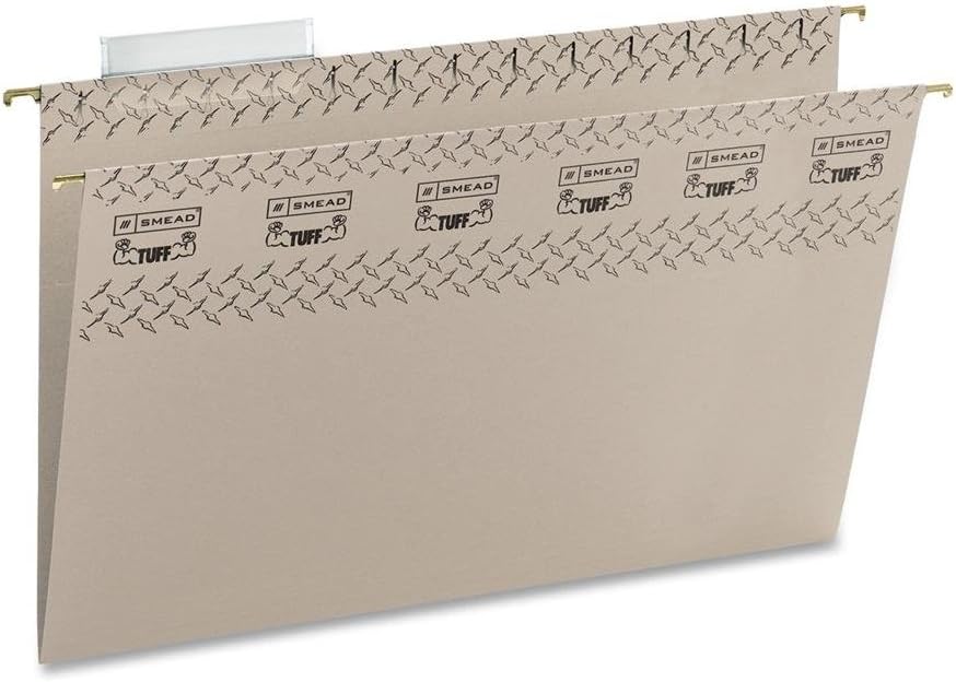 Asma Dosya Folder with Easy Slide Tab, 1/3 Cut Sliding Tab, Yasal Boyut, Çelik Gri, Kutu Başına 18 (64093, Çubuk Rengi May Vary)