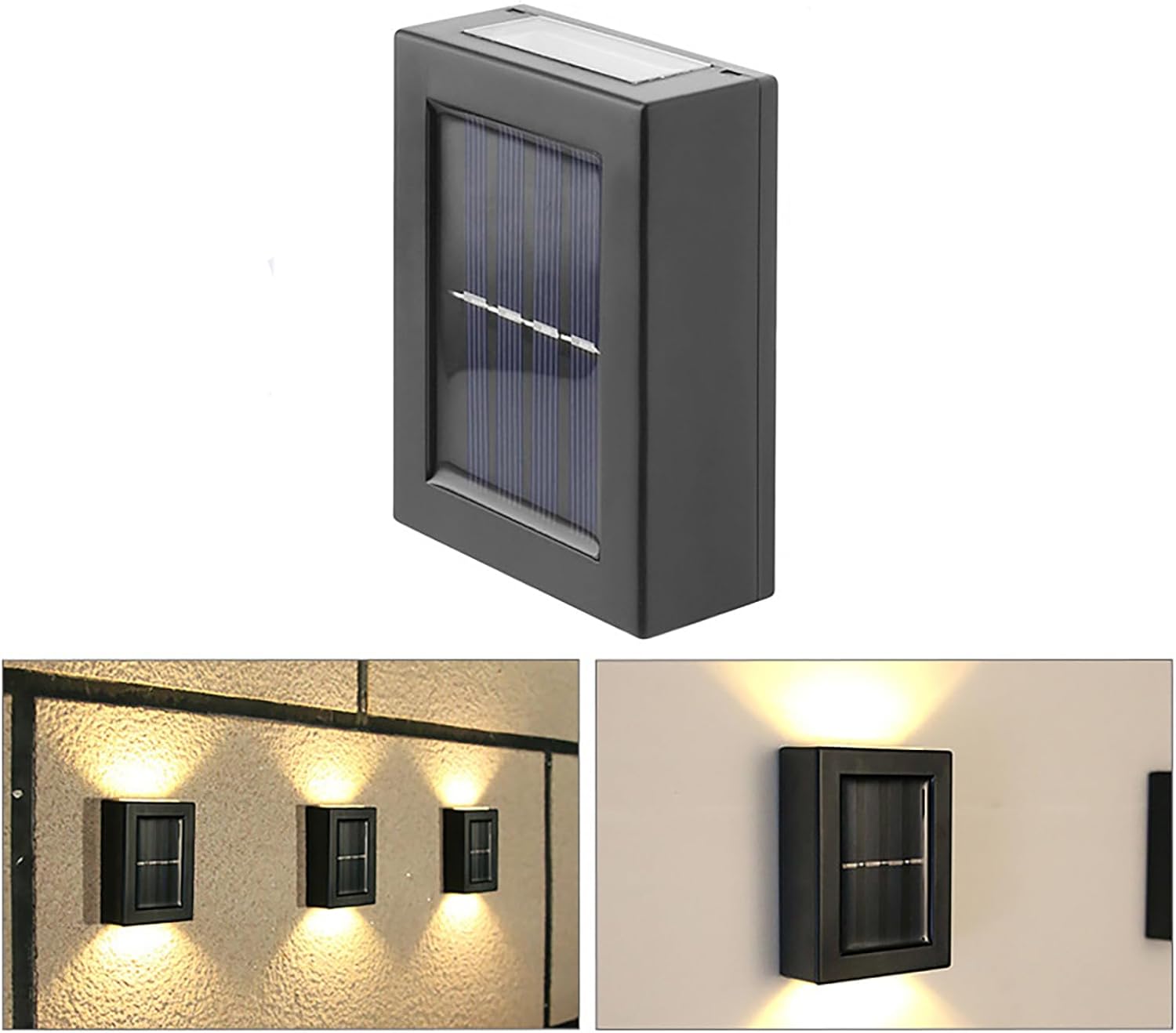 Tekli Solar Bahçe Aydınlatması Güneş Enerjili Bahçe Aydınlatması Duvar Lambası Çift Taraflı Aplik Işık Led Işık