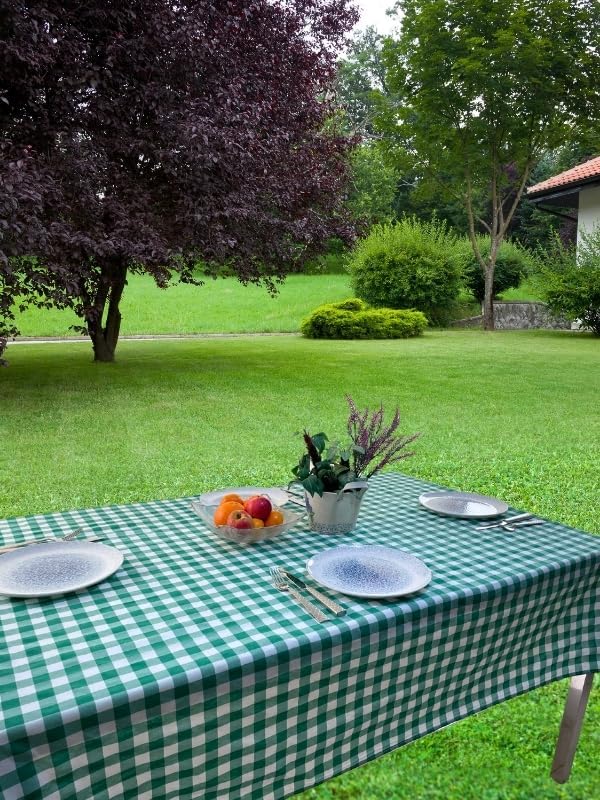 160x170 Cm Yeşil Büyük Kare Desen Pötikareli Masa Örtüsü, Sofra Bezi, Piknik Örtüsü