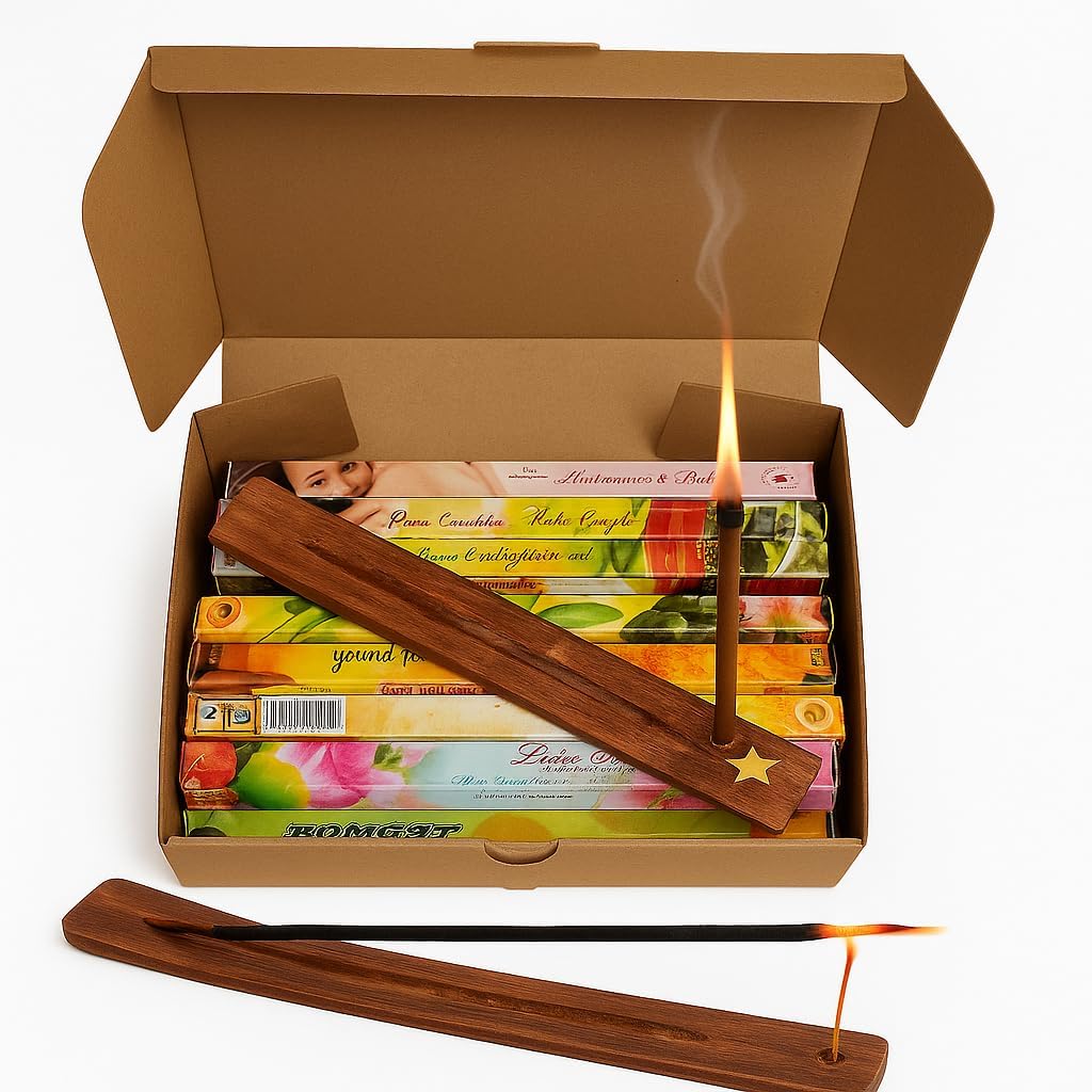 Meditasyon Tütsü Seti – 10 Kutu 200 Adet Box, Karışık Doğal Uzun Süre Kalıcı Koku, El Yapımı Aromaterapi Tütsü, Kömürsüz, Kimyasız