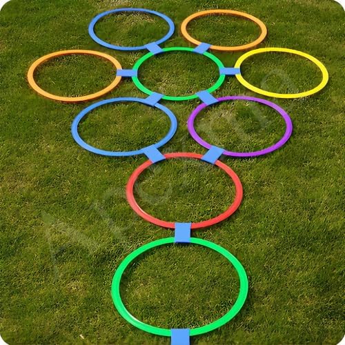 Daire Seksek Halka Oyunu Seti 22 Parça - Anaokulu ve Açık Hava Bahçe Aktivite Eğitim Çemberi 27 Cm