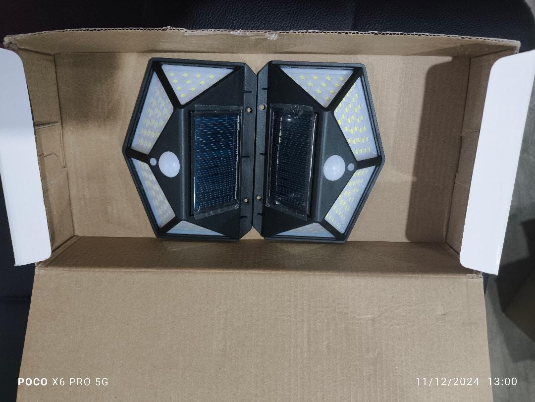 Dış mekan için solar lamba, 100 LED solar lamba, dış mekan için, hareket sensörlü güvenlik duvar lambası, 3 mod, su geçirmez solar duvar lambası, bahçe, avlu için