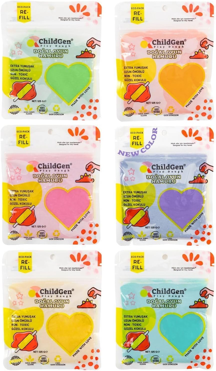 125 gr x 6 Pastel Set 6 adet 125 gram Oyun Hamuru