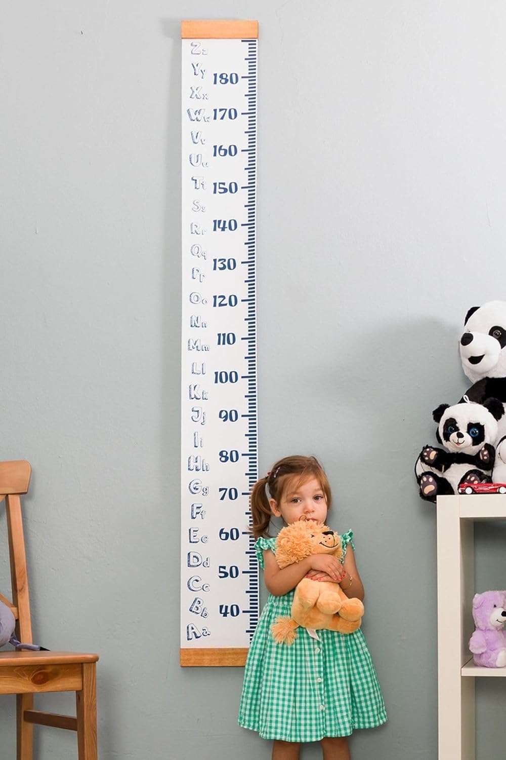 Alfabe Tasarımlı Boy Ölçme Cetveli - Asılabilir Boy Ölçer - Duvara Monte Bebek Boy Ölçer