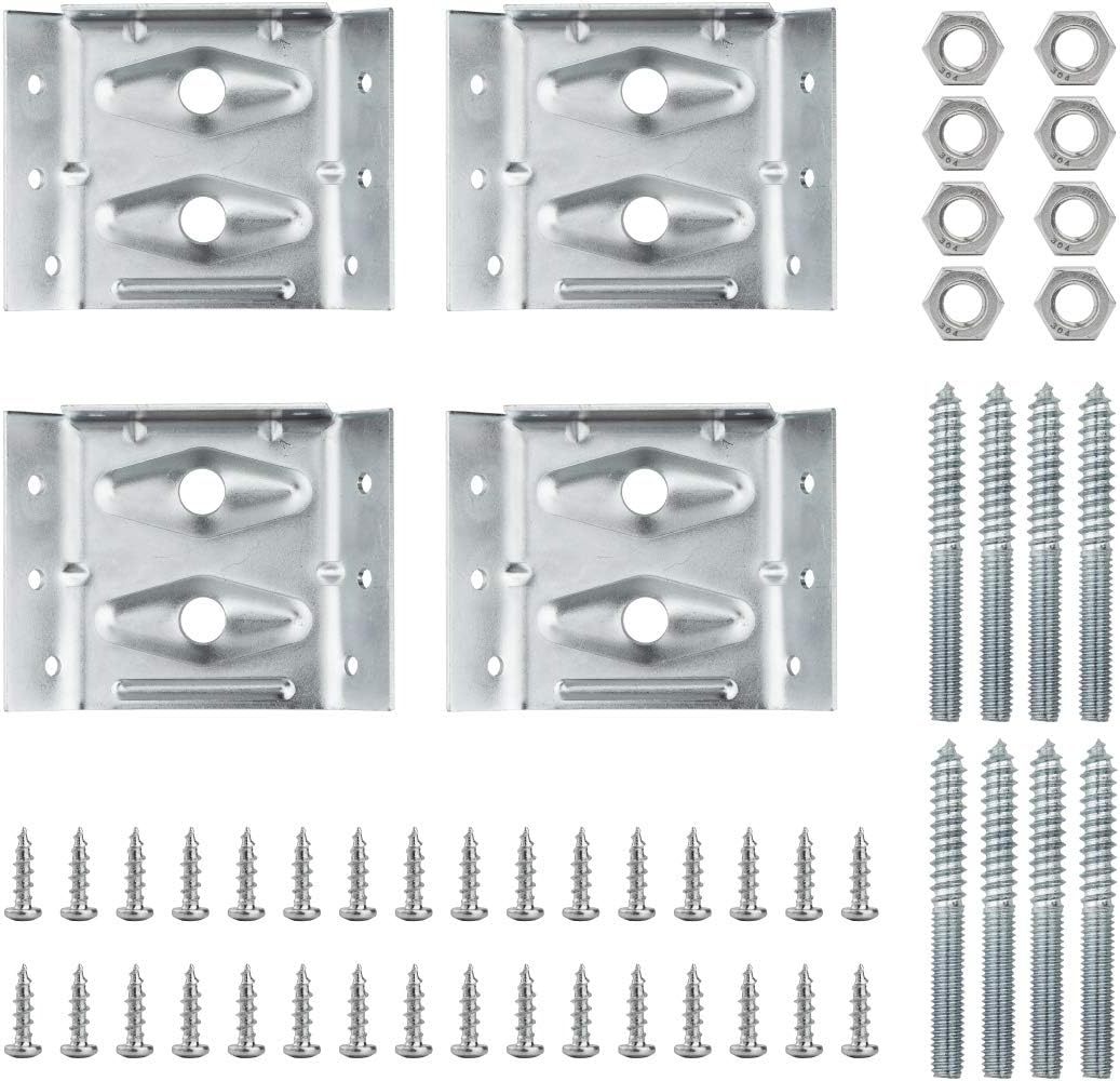 71428 Montaj Donanımlı Yüzeye Monte Köşe Braketleri, Masa Önlükleri ve Masa Ayakları için Köşe Braketleri, 4'lü Set