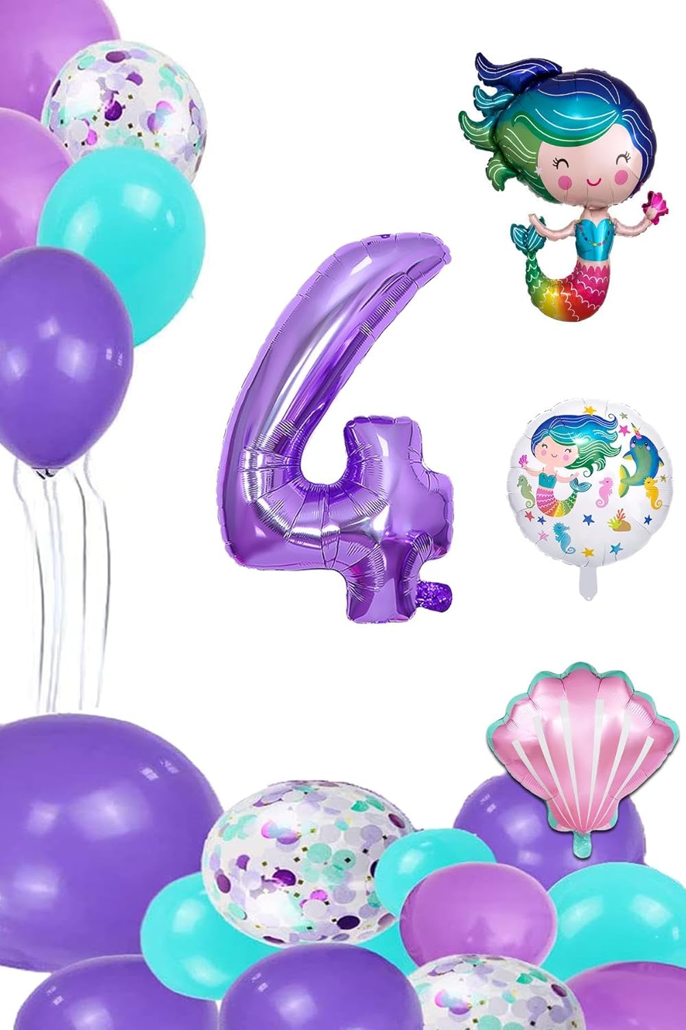 1-9 Yaş Deniz Kızı Konsept Temalı Doğum Günü Kutlama Seti (4)