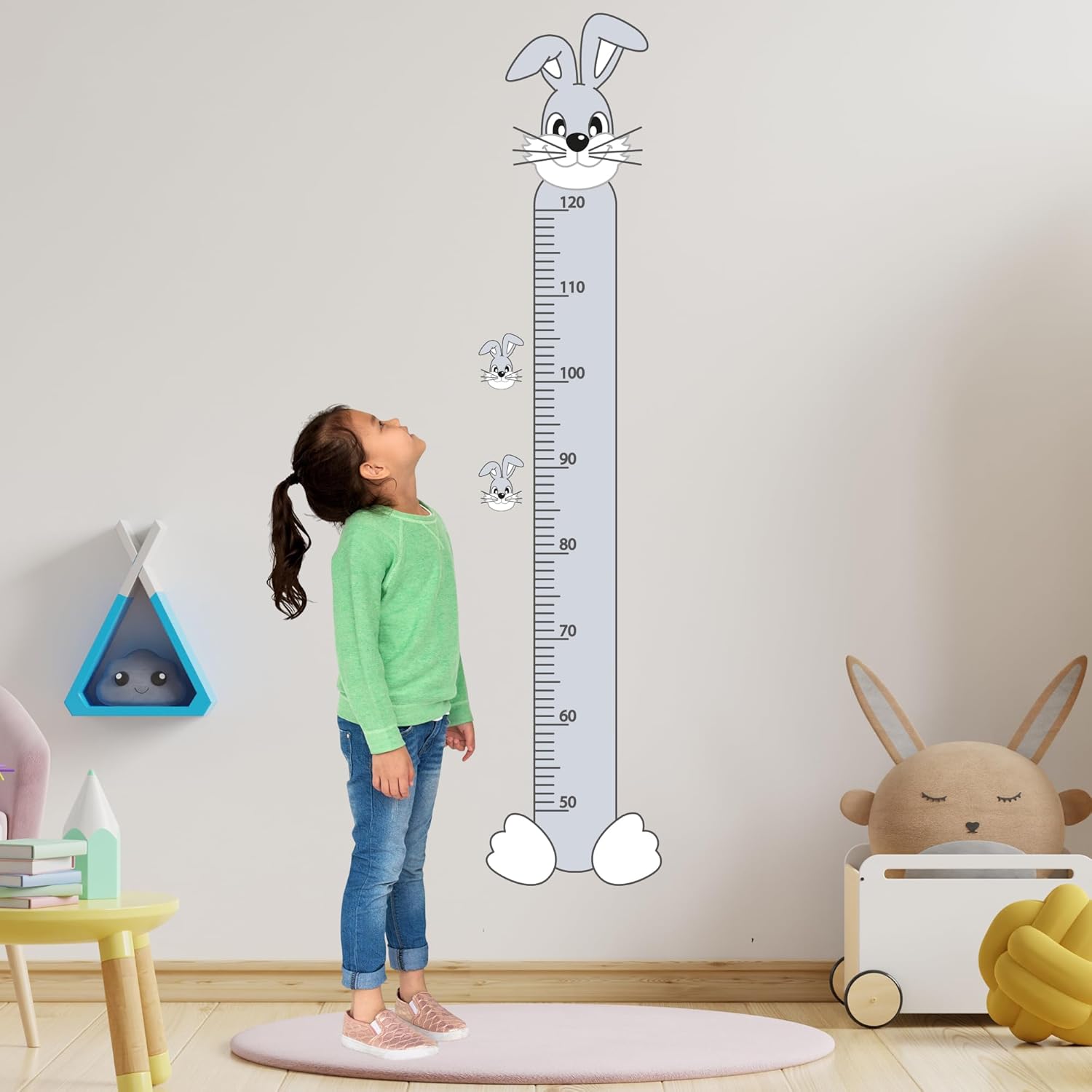 Tavşan Şeklinde Boy Ölçüm Cetveli - Bebek ve Çocuk Odası İçin