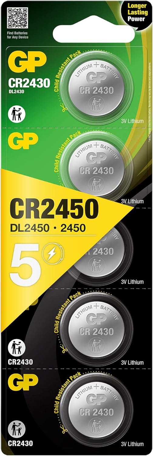 Gp Batteries Cr2450 2450 Boy Lityum Düğme Pil, 3 Volt, 5'Li Kart