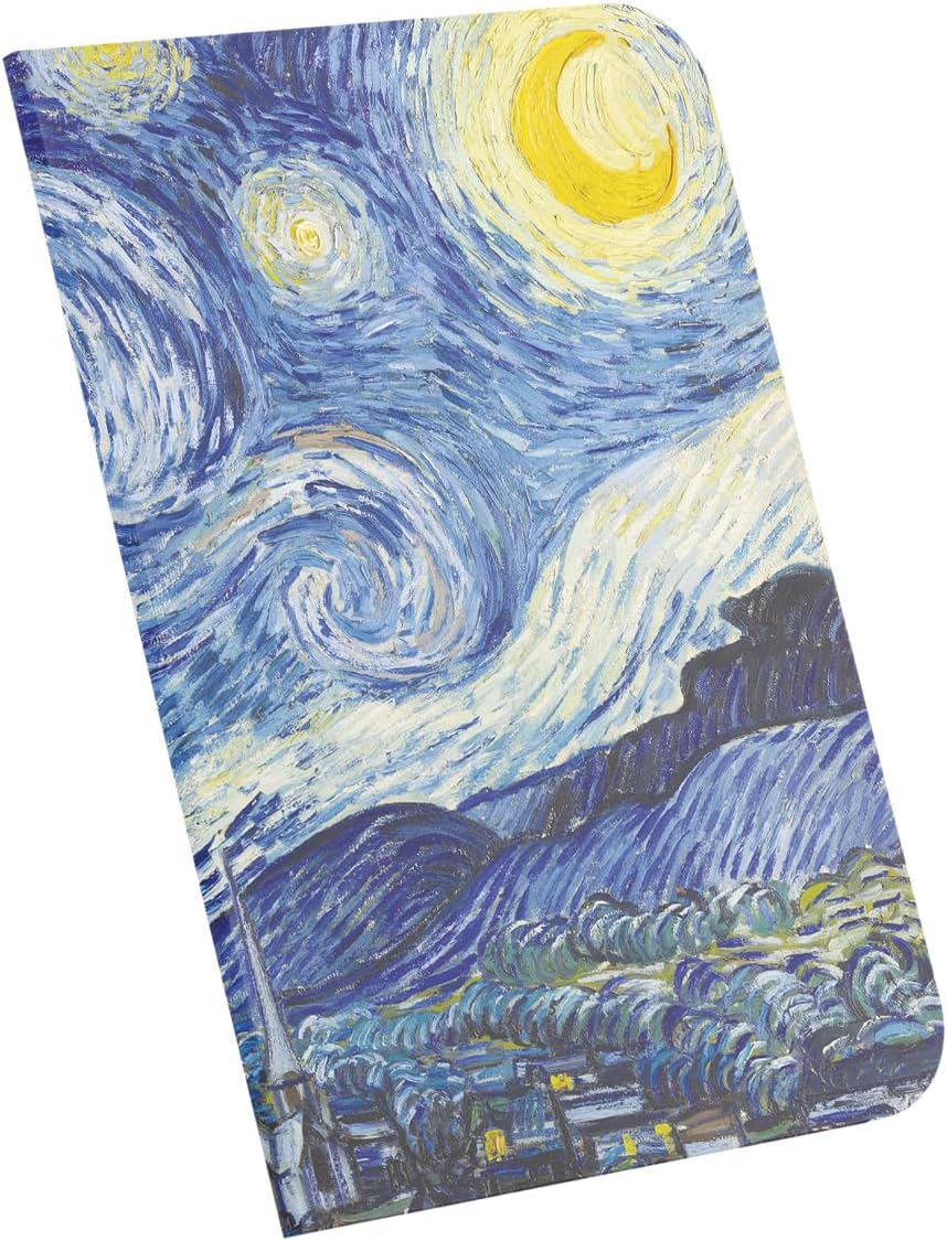 The Starry Night, 1889, A4 Defter I, Çizgisiz, Toplam 64 Sayfa, Tel Dikiş, Esnek Kapak, Oval Kenar, Tuval Doku, 60 gram, Sarı Krem Renk, 21x29,7x0,5cm