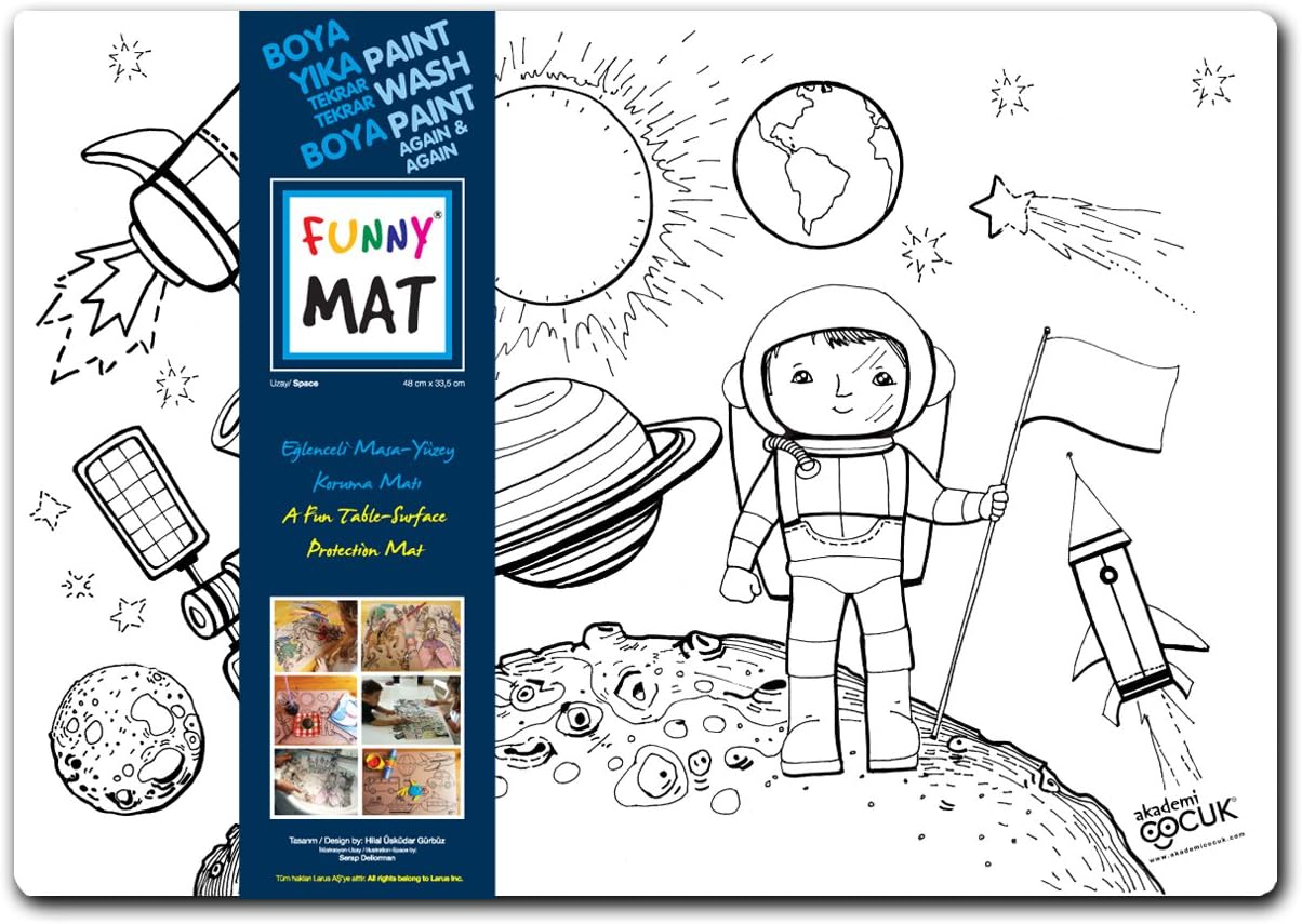 Akademi Çocuk Mat 4 Lü Set 1 (Dinozorlar Çağı, Uzay, Iş Makineleri Taşıtlar)