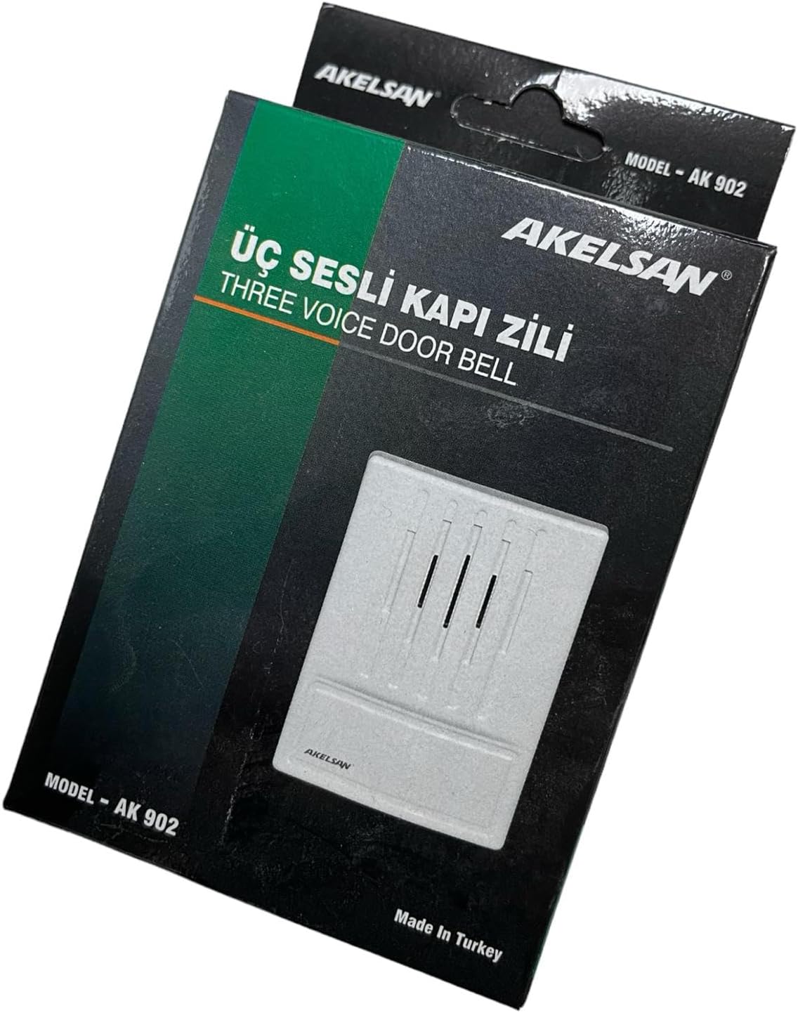 Kanarya Kapı Zili AK-902 – 3 Sesli, 12V AC, 11x8x2 cm – Zil Trafosu ile Uyumlu, Kolay Montaj