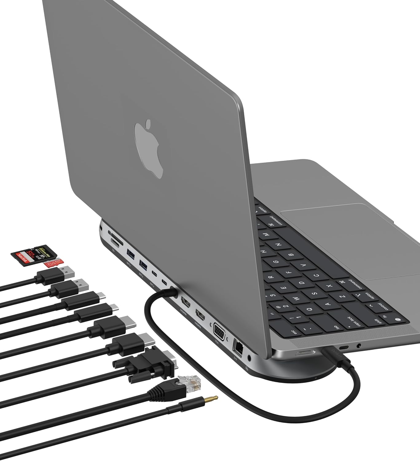 11'i 1 Arada Evrensel USB-C Pro Bağlantı İstasyonunu 3 Monitör Desteğiyle Bağlayın, Silikon Hareket Teknolojisi - Mac, Windows ve Chromebook ile çalışır - 10 Gbps Aktarım Hızları ve 2.5Gbps
