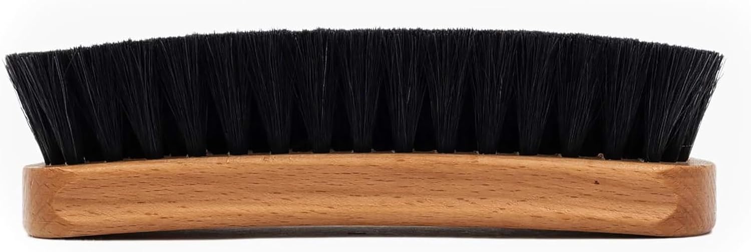 Ahşap Tutma Yerli Ayakkabı Fırçası, Siyah Kıl