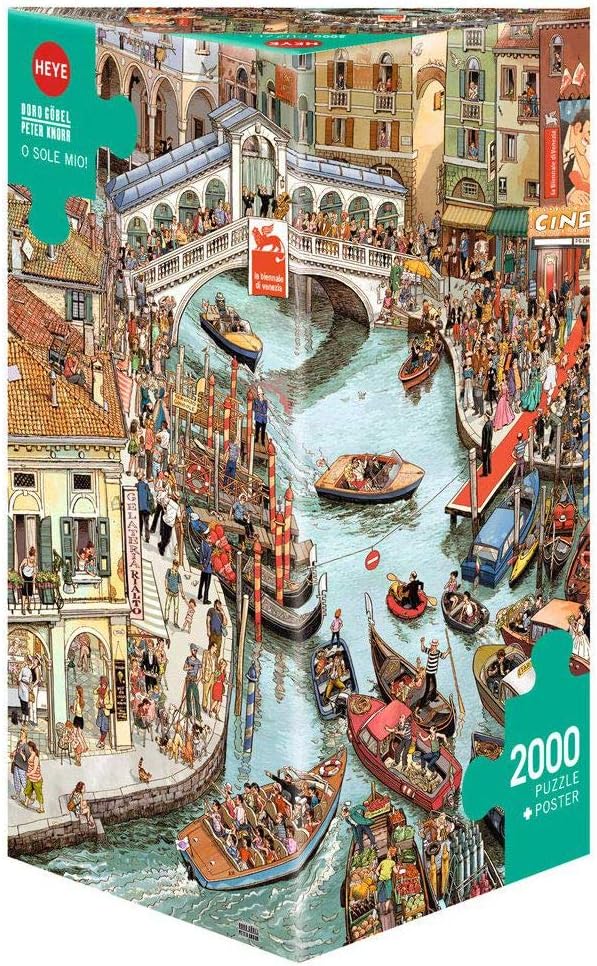 Heye 29843 o Sole Mio Triangular 2000 parça, Doro Goebel & Peter, poster dahil