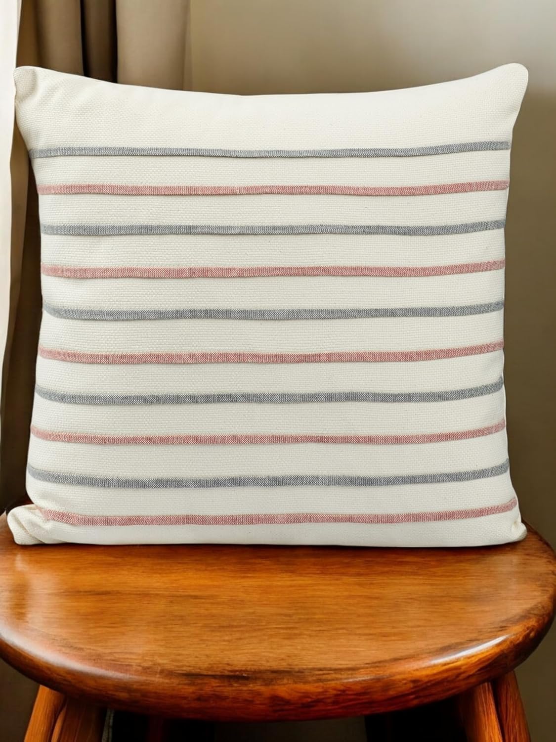 ASDİVA tarzı -Pamuklu Çizgi Desenli 45x45 Kırlent Kılıfı