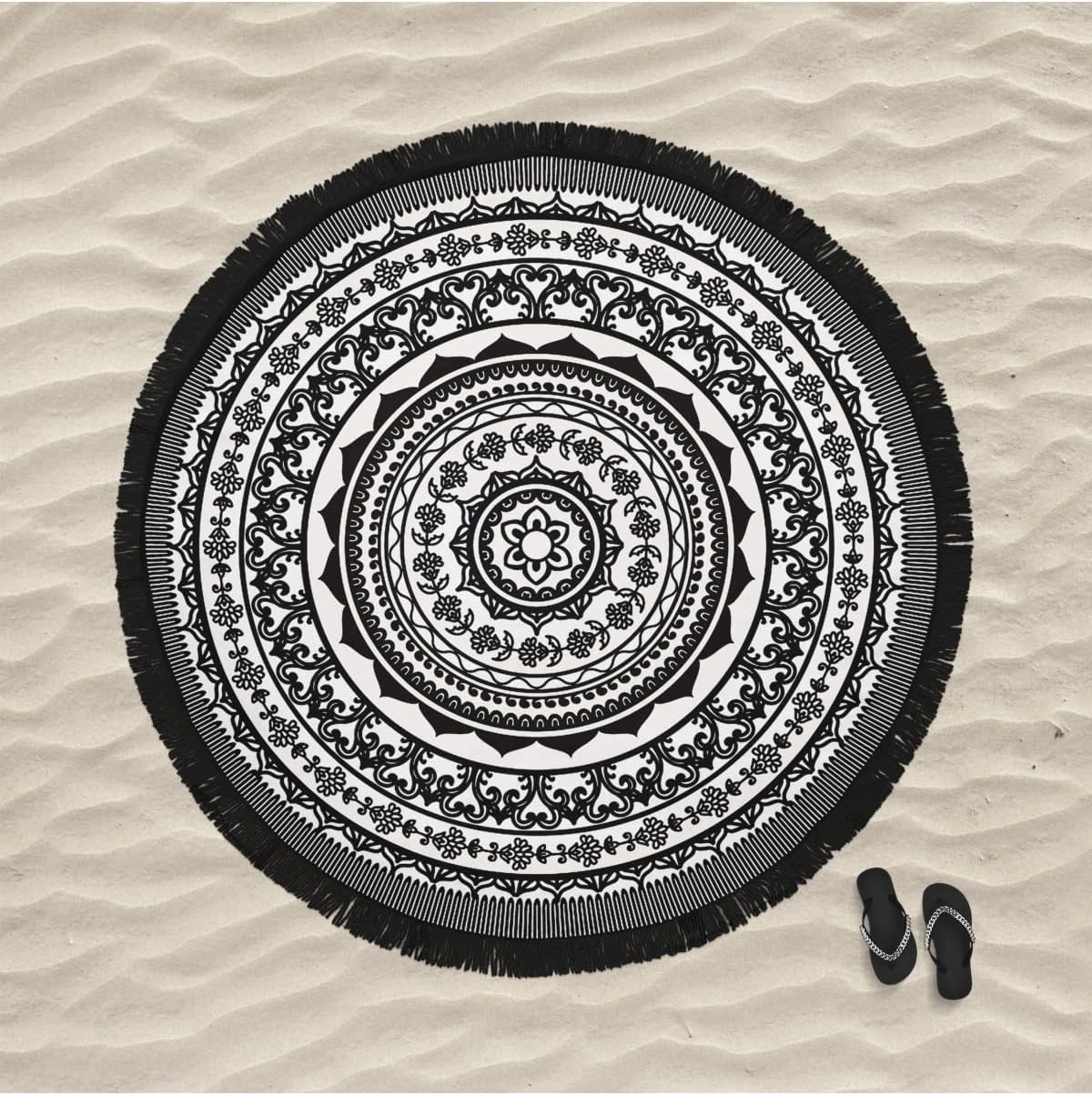 HOME Mandala 4 Yuvarlak Plaj Havlusu
