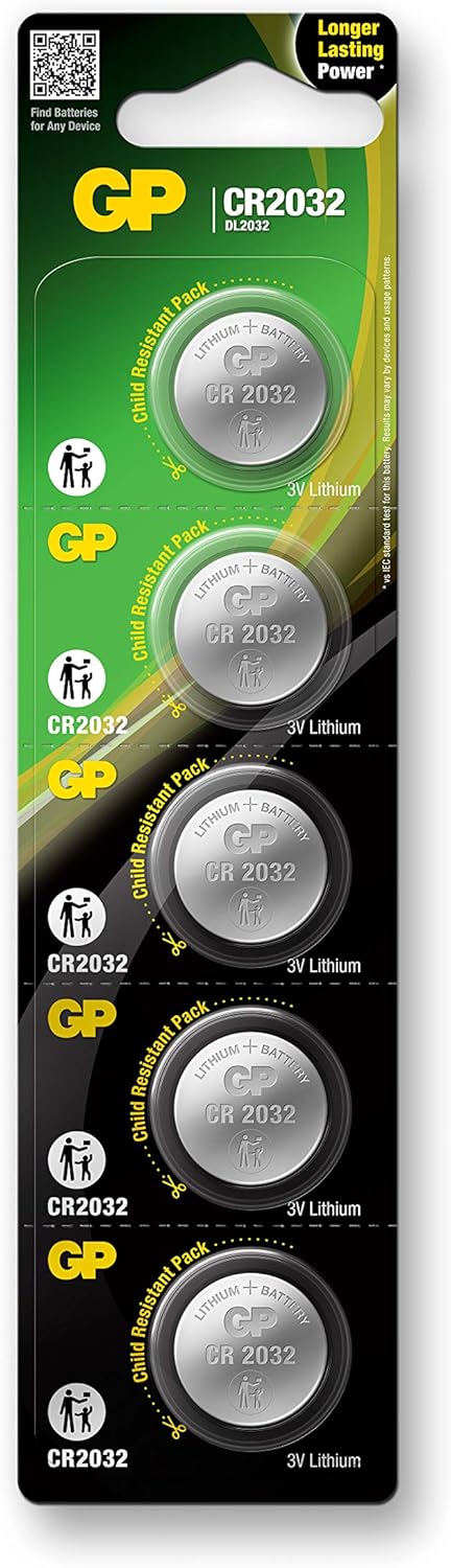 Gp Batteries Cr2032, 5'Li Kart, Lityum Düğme Pil, 3 Volt