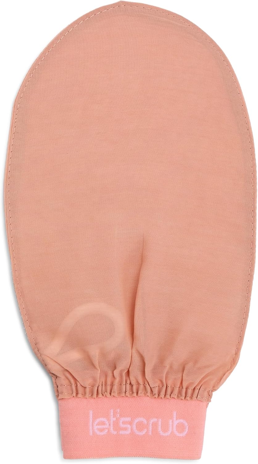 Bej Lastikli Banyo Duş Kesesi Peeling Eldiveni%100 Floş Ipek Hassas Ciltler Için