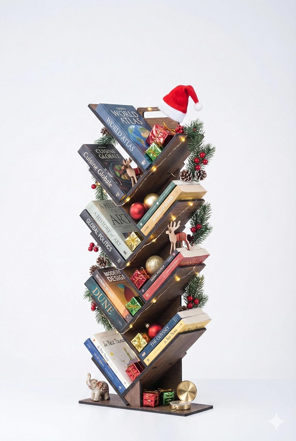 - MK10 Geometrik 8 Raflı Ağaç Kitaplık (Büyük)