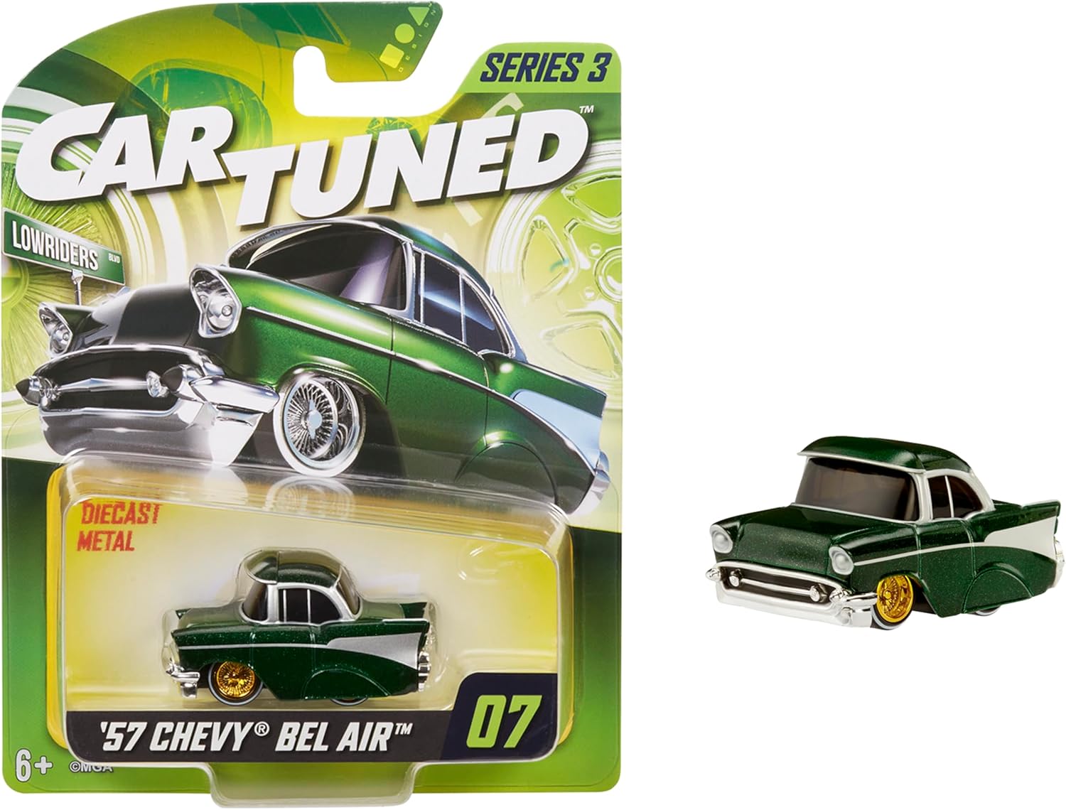 MGA Entertaintment CarTuned S3 1957 Chevy Bel Air - Yeşil Lowrider Araba