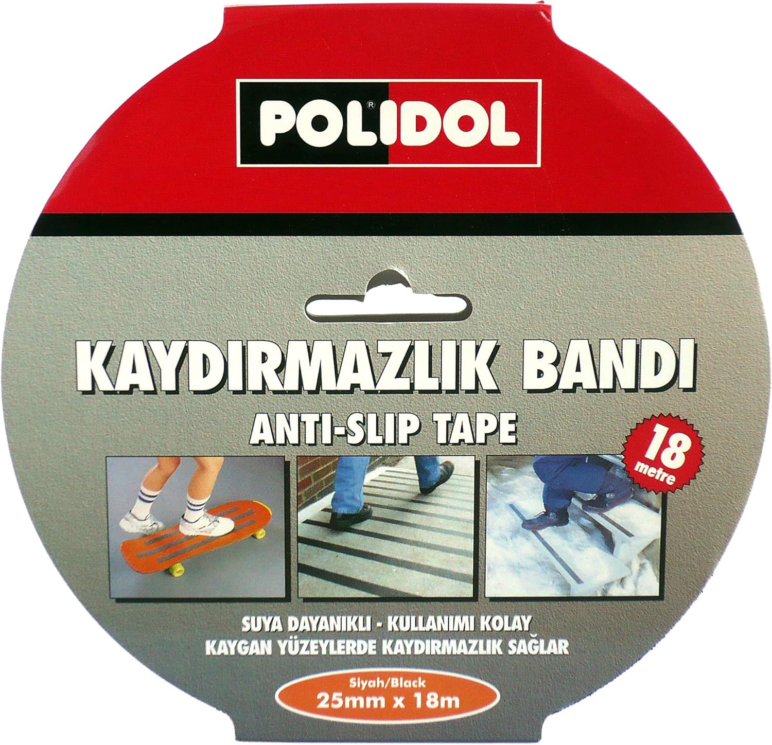 Zemin Kaydırmazlık Bantı 25 mm x 18,3 m Siyah