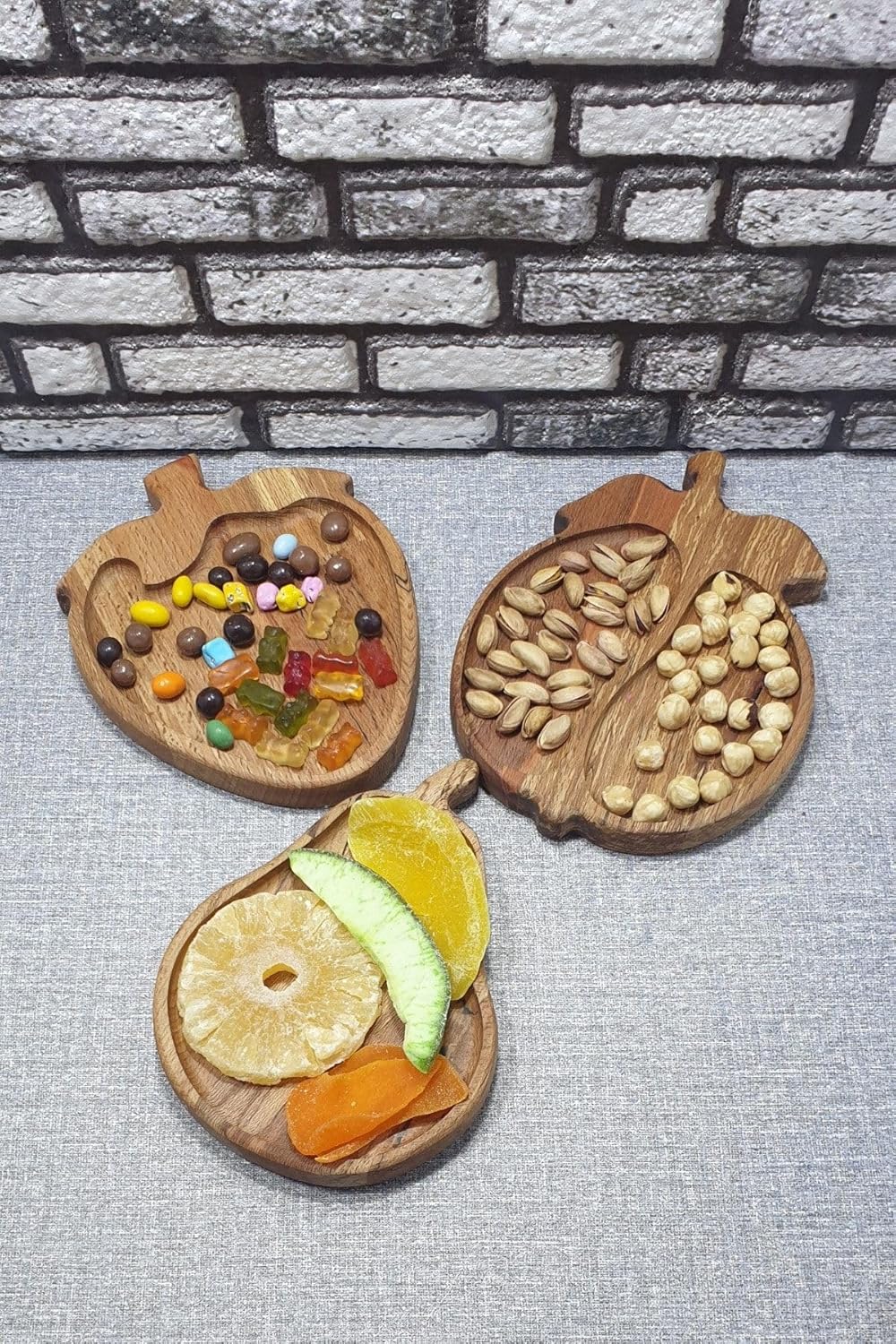 Ahşap Elma Çilek Kay?N Çerezlik-Kahvaltılık Ve Servis- Sunum Taba?? Kz1046