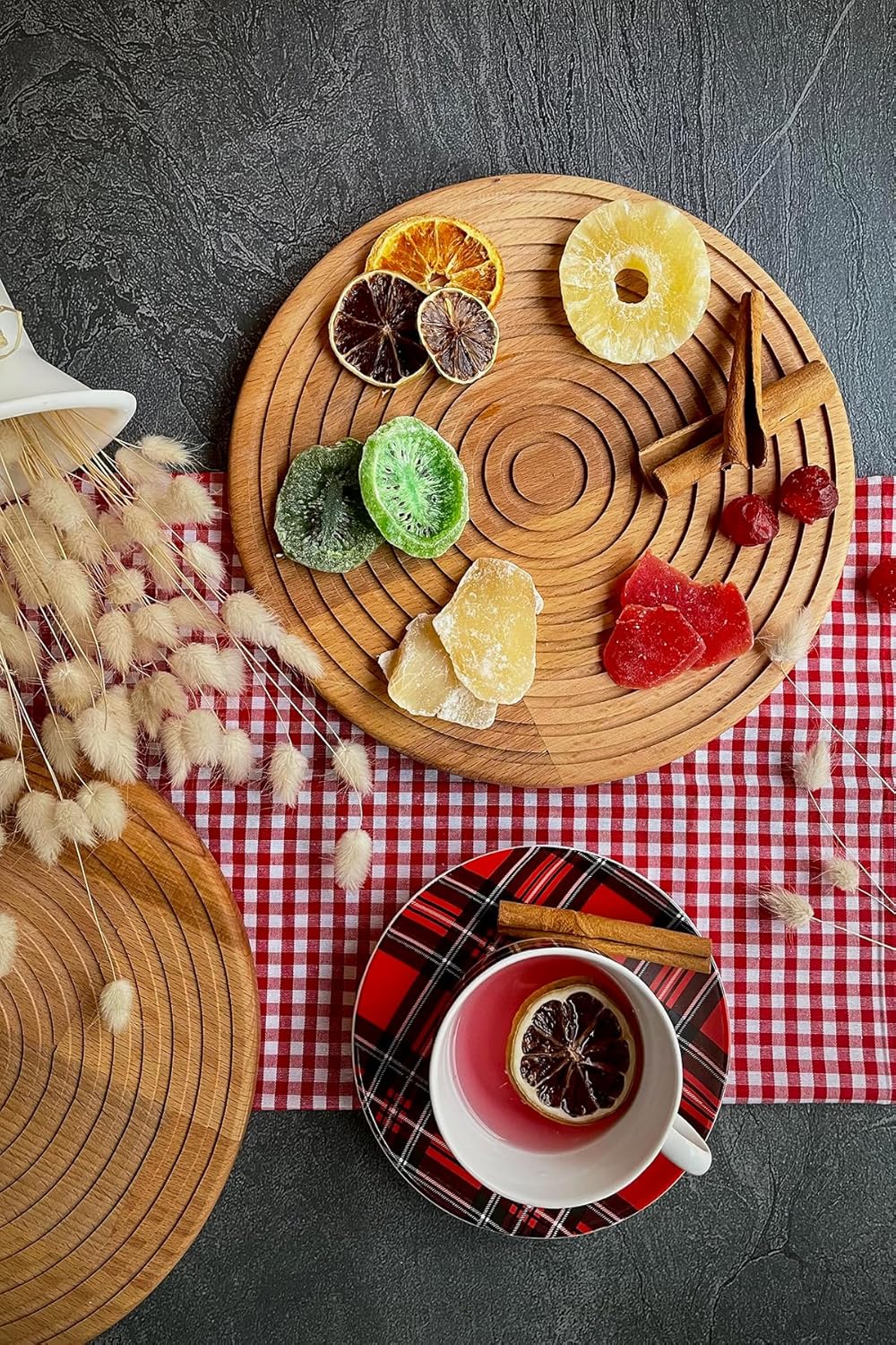 Tezyinat - Ahşap Eksen Serisi Doğal Kayın Ağacından Sunum Tahtası 1 adet