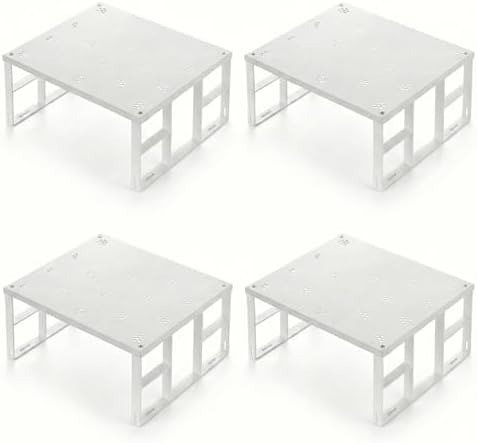 4'lü Dolap İçi Düzenleyici Raf - Mutfak Dolabı ve Tezgah Üstü Raf Yükseltici - Tabak, Bardak ve Baharat Organizeri - Beyaz