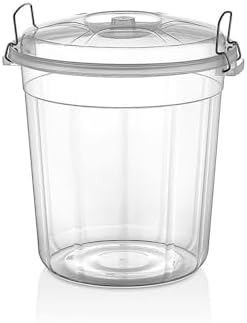 Şeffaf Plastik Kilitli Erzak Saklama Kutusu, Bakliyat ve Un Saklama Kabı (35 L)