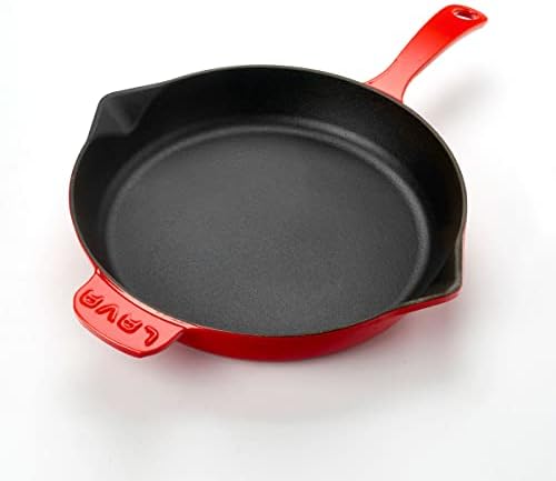 Metal Döküm Kızartma Tavası, 28 Cm, Kırmızı/Siyah