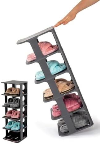 Life 5 Katlı Plastik Gri Ayakkabı Rafı MIT1063