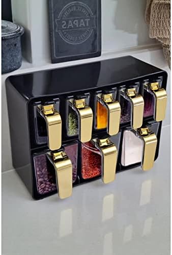 Vanilya Standlı 8 Parça Baharat Takımı