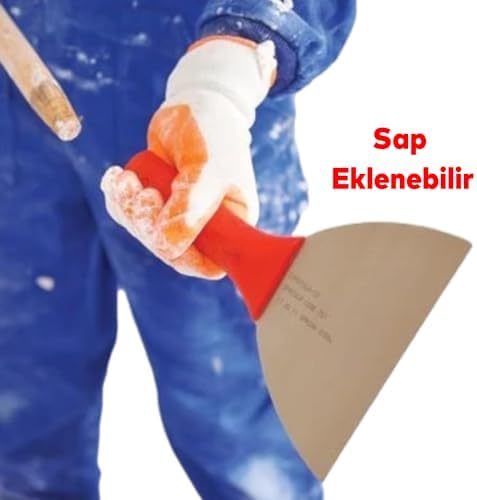 Plastik Saplı Metal Spatula Sıva Duvar Macun Boya Kazıma Ispatulası 18 cm Takılabilir Sap
