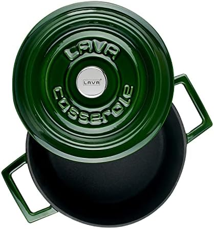 Premium Serisi - Döküm Yuvarlak Tencere, 20 cm, Majolik Yeşil