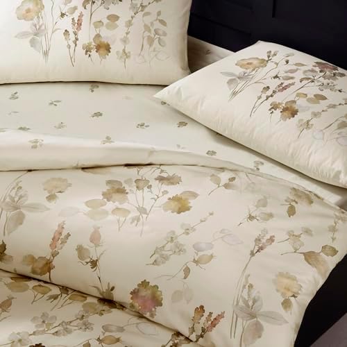 Nina Düz Pamuk Nevresim Takımı, Bej, Tek Kişilik