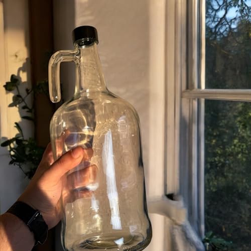 3 Litre Cam Galon Şişe-Sürahi – Sızdırmaz Kapaklı, Geniş Ağızlı Saklama Kabı | Ev Yapımı İçecek, Zeytinyağı ve Sirke İçin Uygun