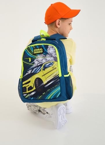 Nefti/Sarı Araba İlkokul ve Ortaokul Sırt Çantası Üç Bölmeli Erkek Çocuk