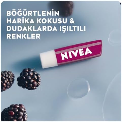 Böğürtlen Dudak Bakım Kremi 4.8 gr, 24 Saat Nemlendirme,Böğürtlen Kokusu,Işıltılı Renk,Mineral Yağı İçermez