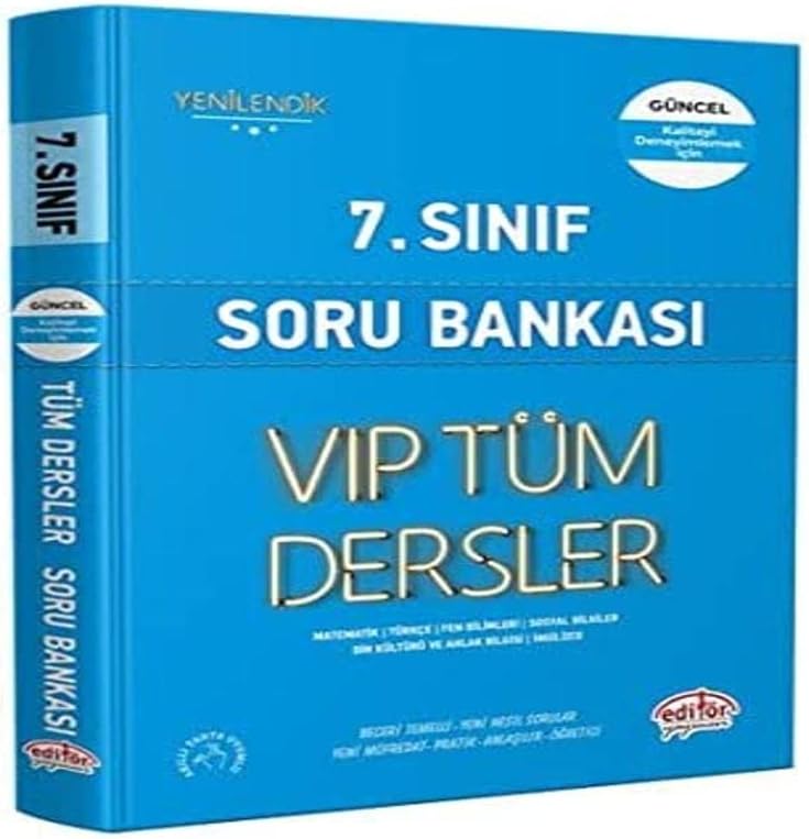 Editör 7. Sınıf VIP Tüm Dersler Soru Bankası Mavi Kitap