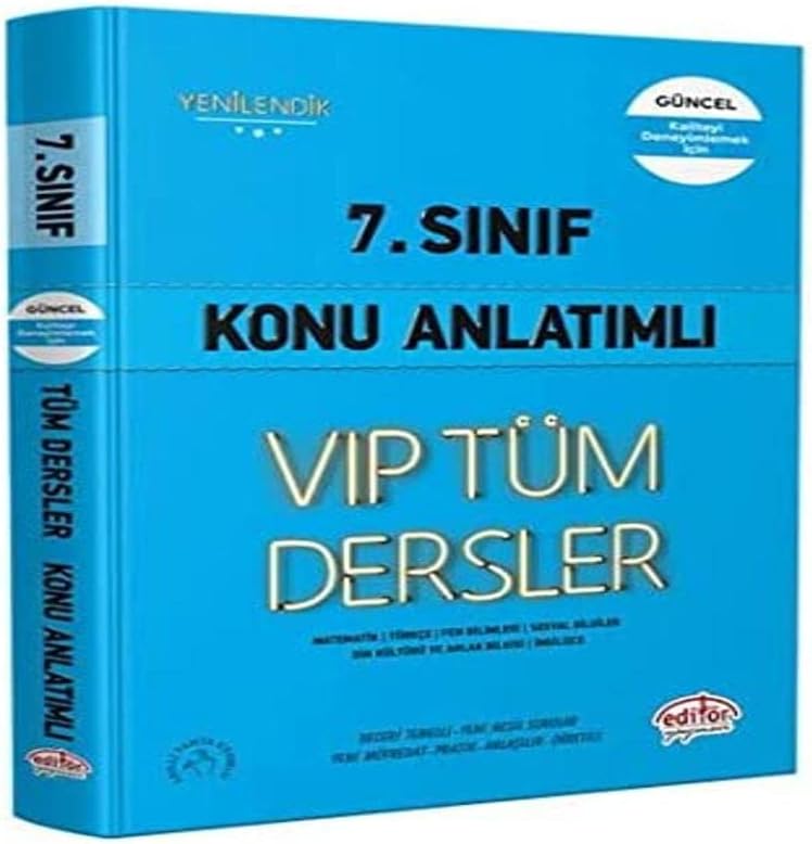 Editör 7. Sınıf VIP Tüm Dersler Konu Anlatımlı Mavi Kitap