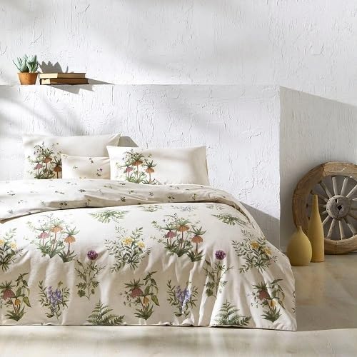 Desenli Pamuk Nevresim Takımı, Yeşil, Çift Kişilik