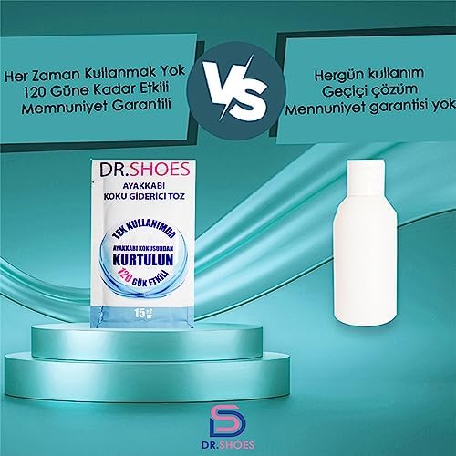 DR.SHOES 3 Adet Ayak Koku Giderici - Ayakkabı Koku Giderici Toz 120 Gün Etkili - DR.SHOES ile Ayak Kokusuna Elveda Deyin