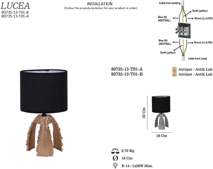 Calıne 13 Masa Lambası B 1xe14