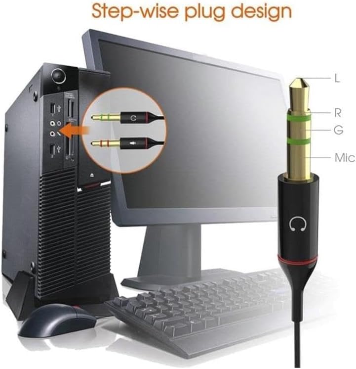 Tek Girişli Kulaklığı Bilgisayara Bağlama, Kulaklık ve Mikrofon Ayırıcı, 1 Dişi 2 Ekek 3.5mm Jak Mikrofonlu Kulaklık Ayırıcı, Çevirici