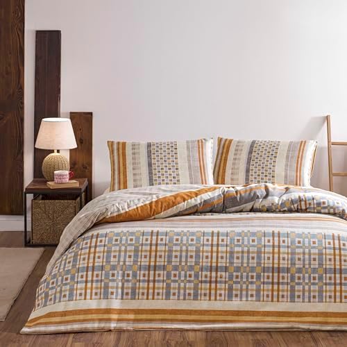 Merald Flanel Standart Flanel Nevresim Takımı, Bej, Çift Kişilik