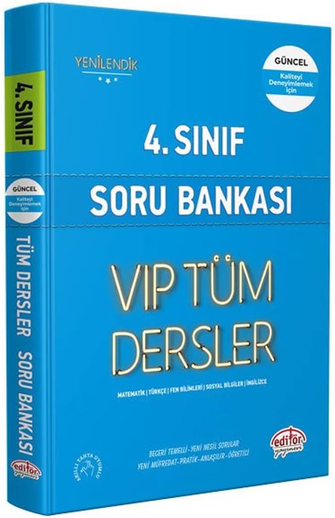 Editör 4. Sınıf VIP Tüm Dersler Soru Bankası Mavi Kitap