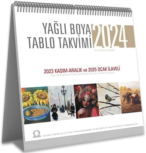 Yağlı Boya Tablo Takvimi 2024 Masa Takvimi